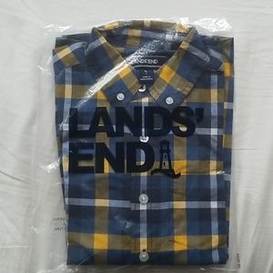 2/25!!! Lands End Boys Long Sleeve Plaid Button Up